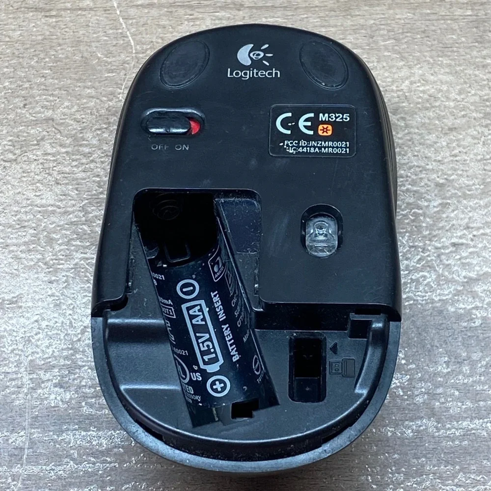 Logitech M325 Wireless Optical Mouse Black Patterned M-R0021 Tested No Dongle